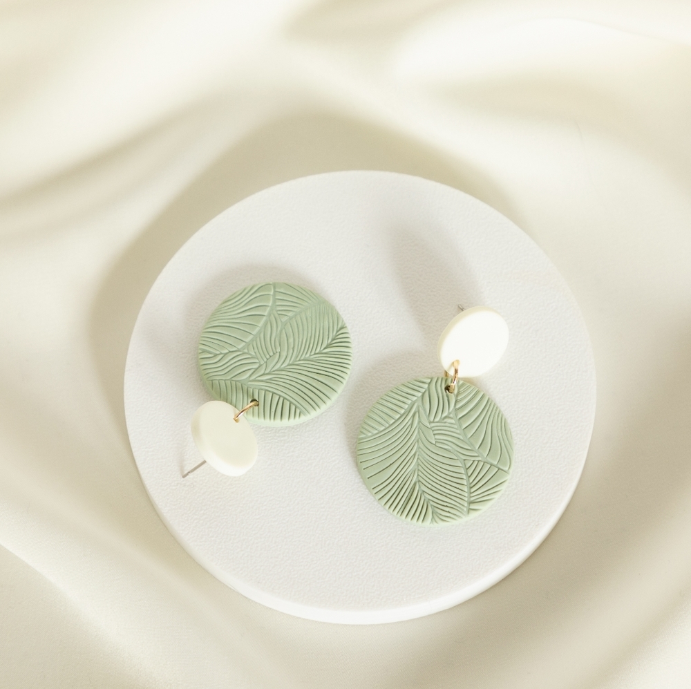 Sage Foliage Earrings - Picture 4 of 8